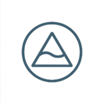 Icon of Circle with Triangle and a wave. Symbolically reflects the inner journey, the ripple effect of service, and emotional intelligence